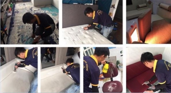 Ong thợ thực hiện vệ sinh thảm Sofa cửa hàng PNJ tại 229A-231 Tân Sơn Nhì, Quận Tân Phú, Tp. HCM